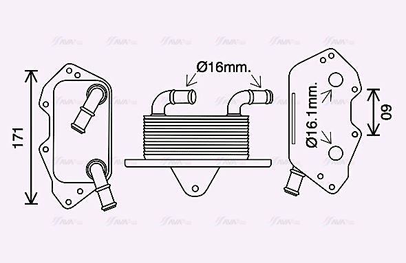 AI3404 AVA Oil cooler FIT AUDI A4 B8 (2008) A4 QUATTRO 3.2 FSI