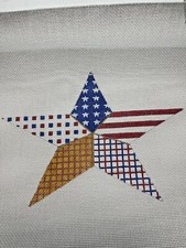 Handpainted needlepoint Canvas,Zweigart 18 mono 4th of July Stars JWPO 022