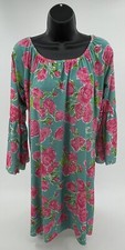 Simply Southern Tropical Turquoise with Pink Roses  Dress Women’s Size XL NWOT