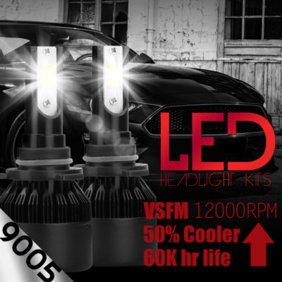 2X CREE 388W 38800LM HB3 9005 COB LED Headlight Bulb 6500K Single White Beam