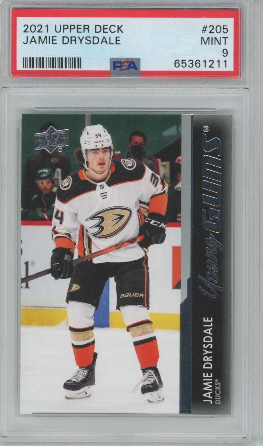 JAMIE DRYSDALE 2021 Upper Deck Young Guns #205 PSA 9
