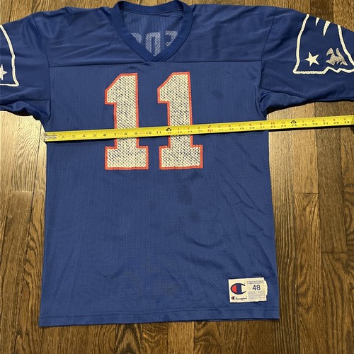 New England Drew Bledsoe jersey champion Mens Size 48 Blue - Picture 8 of 8