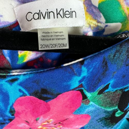 Calvin Klein Womens Dress Size 20W Floral Print 3/4 Bell Sleeves - Picture 4 of 7