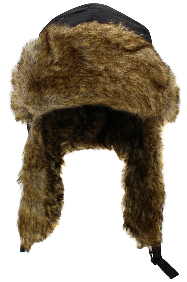 KB Ethos 黑色毛皮衬里捕手冬季帽 - 温暖风格 — 第 2/4 张图片