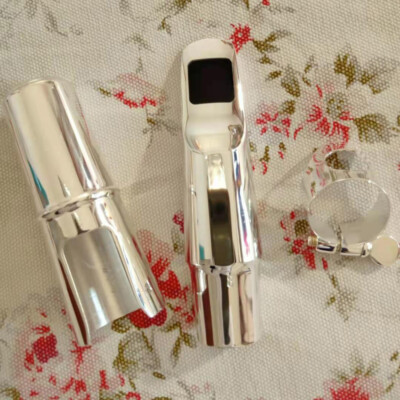 Alto Saxophone Mouthpiece Silver Plated Copper  U Shape #5-9 w/Ligature 2025 US