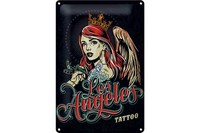 Blechschild Pinup 20X30 Cm Tattoo Los Angeles Metall Deko Schild Tin Sign