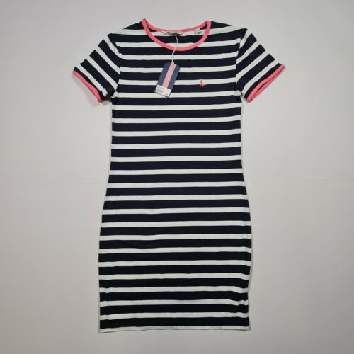 JACK WILLS Women&#039;s Navy Stripe Pattern Ringer Short Dress Size UK 6