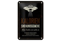 Blechschild Spruch 12X18 Cm Kalorien Sind Hundsgemeine Kleine Tierchen Schild