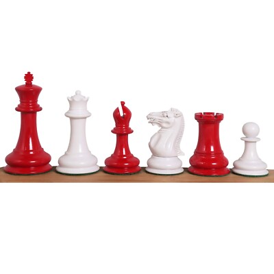 1849 Jacques Cook Staunton Sammler Schachspiel - nur Schachfiguren - rot & weiß