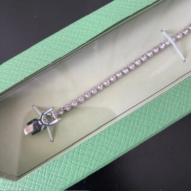 New 100% SWAROVSKI White Gold Tone Sparkle Crystal Tennis Bracelet New In Box - Image 4 of 4