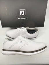 Footjoy Myjoys Traditions Series Golf Shoes Solid White Custom 11 Medium