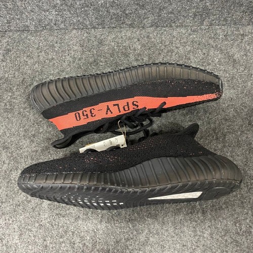 ADIDAS Yeezy Boost 350 V2 Shoes Men's Size 10.5 Core Black Red BY9612 - Picture 3 of 6