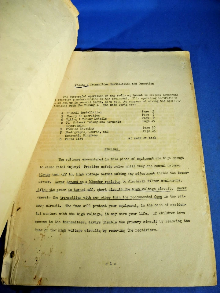 EF Johnson Viking I Original Operating Instructions Commercial Broadcast Equip. - Image 2 of 4