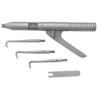 ProDent USA Automatic Crown Bridge Remover Gun Spring Loaded 4 Tips Dental Tool