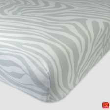 Honest Baby Organic Cotton Fitted Crib Sheet - Zanzibar Gray Zebra