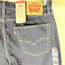 Levis 505 Mens Original Regular Straight Fit Dark Denim Jeans 36x32 New W Tags