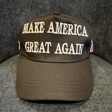 Trump 2024 Hat 45-47 Black MAGA Make America Great Again w/ Flag Baseball Cap