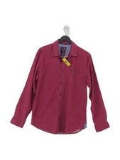 Crew Clothing Men's Shirt M Red 100 Cotton Basic