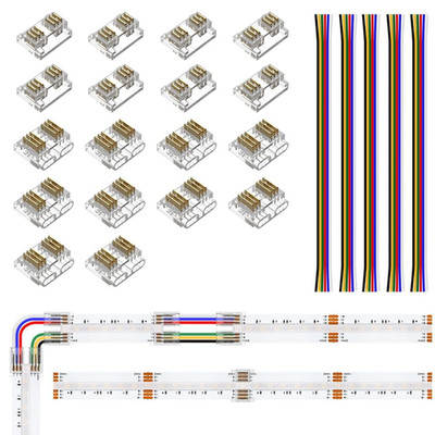 LED Connector Set 18 Stück FCOB RGBCCT 6 Pin 12 mm mit 5 Verlängerungskabel