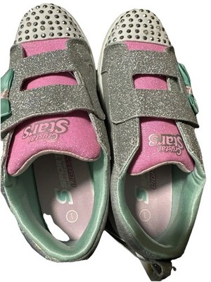S Sport by Skechers Toddler Girls Crystal Stars Sneakers Lights Sparkles Size 1