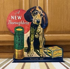 Remington Sign Shot Gun Shells Hunting Dog 2 Sided Vintage Style Wall Decor