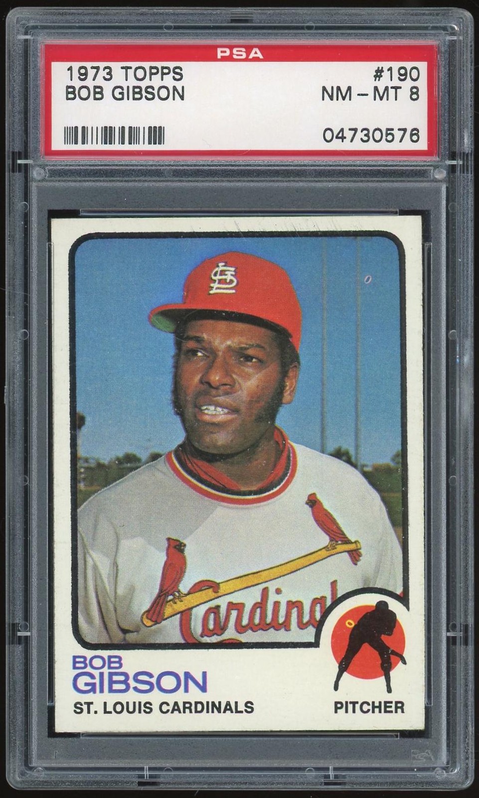 1973 Topps #190 Bob Gibson PSA 8 *0576