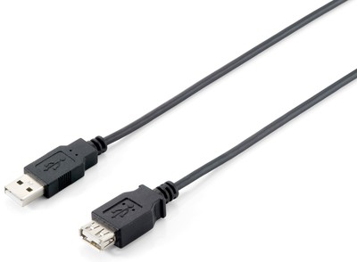 Equip USB 2.0 Verlaengerung A- A 3m S/B schwarz Schwarz 3,00 Meter