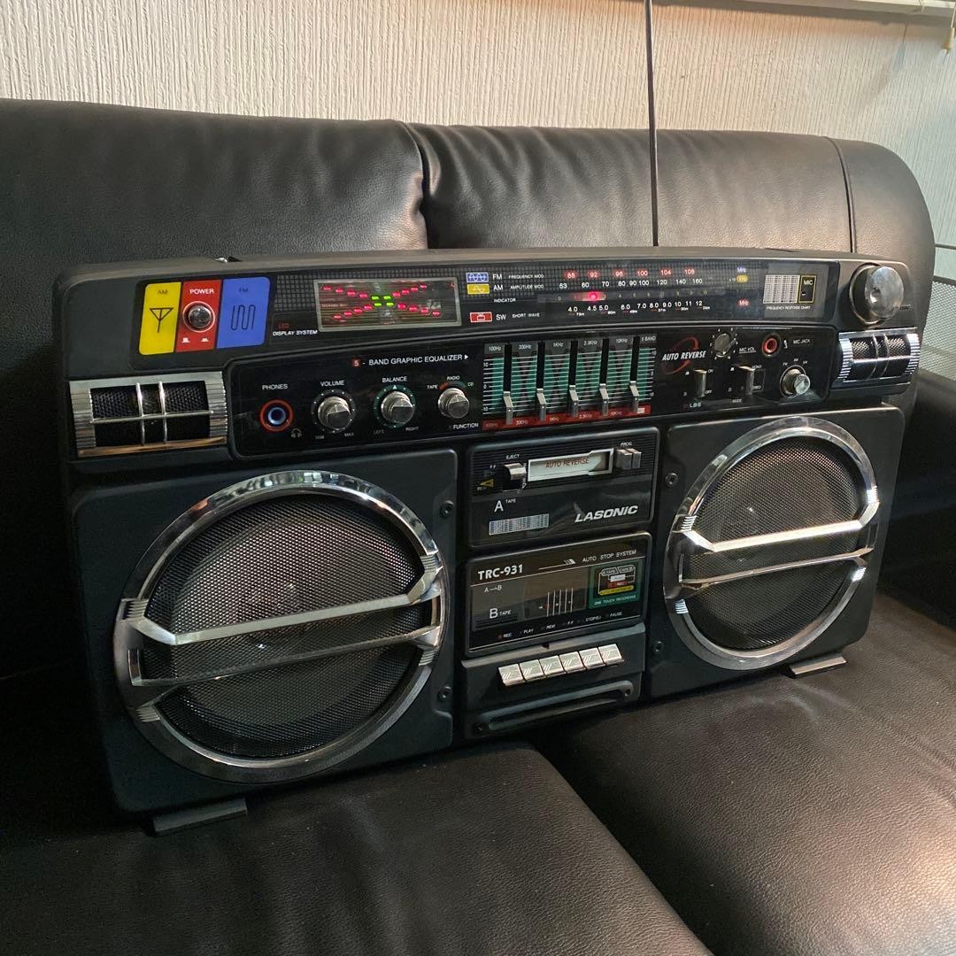 Lasonic TRC-931 Boombox Ghetto Blaster Tested AC Works Fine Dual
