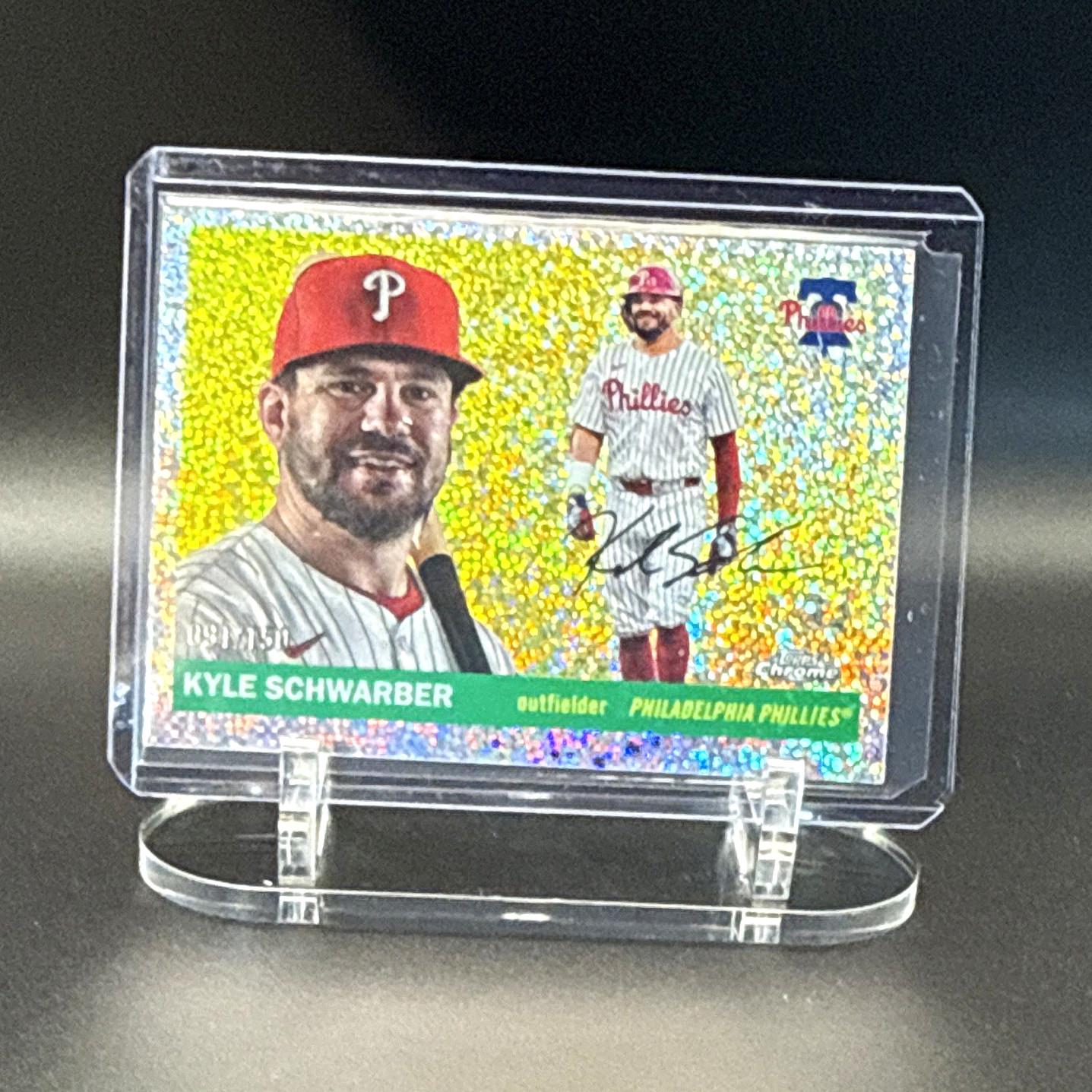 Topps Chrome Speckle Refractor 2025 Kyle Schwarber Phillies 91/150 #175