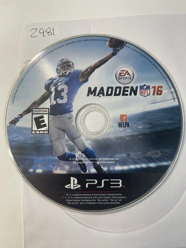 Madden NFL 16 (PlayStation 3, PS3) Disc Only - No Tracking #2981