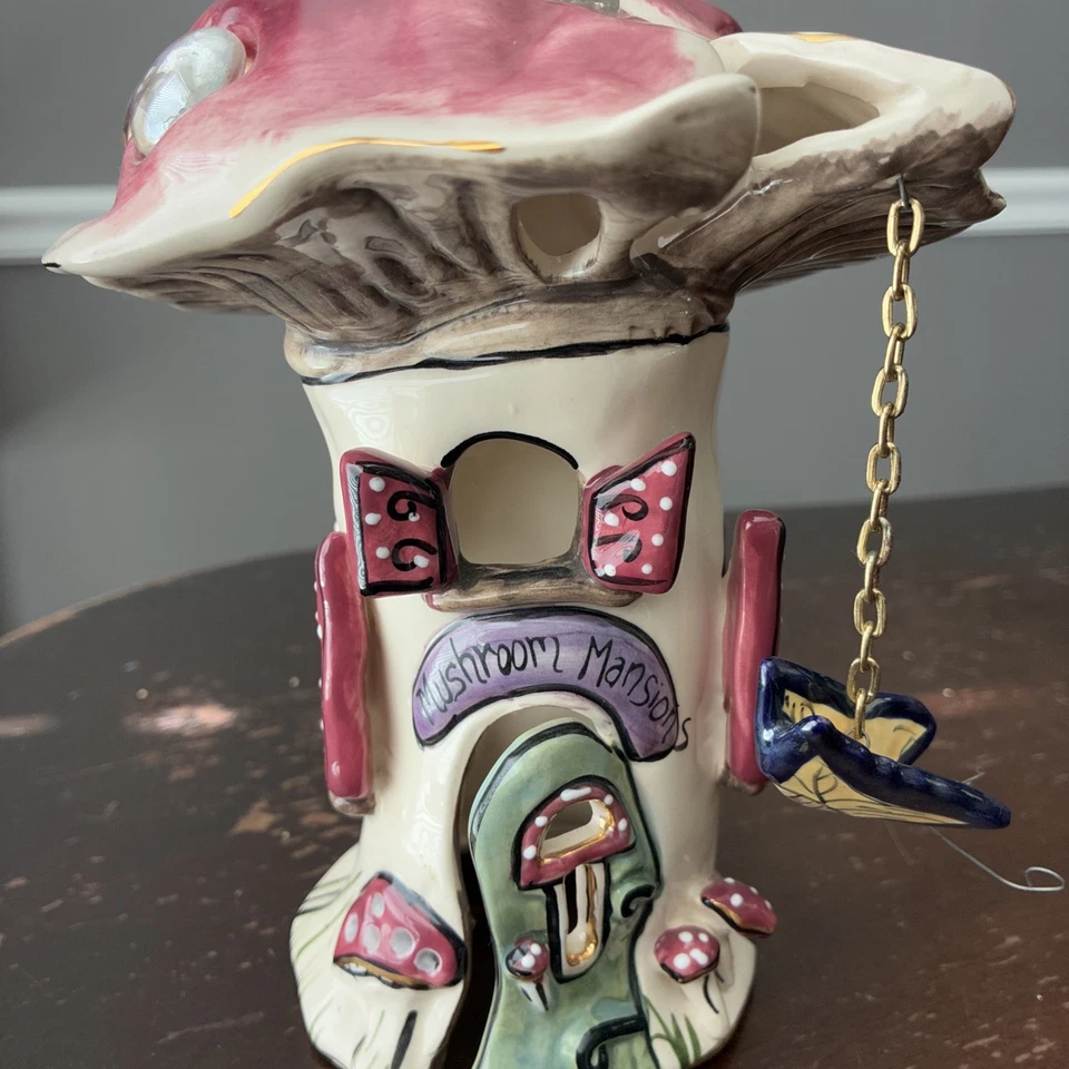 Blue Sky Clayworks MUSHROOM MANSION Signed By Heather Goldminc 7" beautiful   - Image 2 of 4