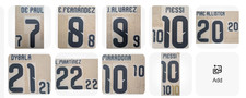 Official White Adult Size name number Set - Argentina 2026
