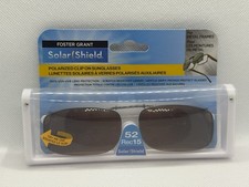 Solar Shield Polarized Clip on Sunglasses 52 Rec 15 -Scratch Resist Gentle Grip
