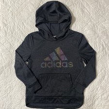 Youth Girl's adidas Logo Hoodie, Medium 10/12, Black