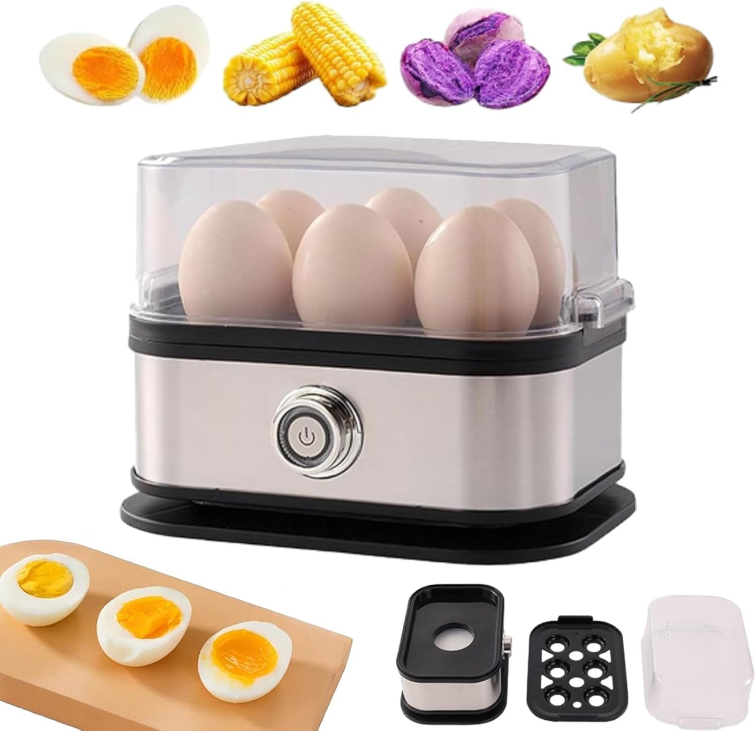Egg Cooker, Rapid Egg Cooker 6 Egg Capacity, Soft, Medium, H