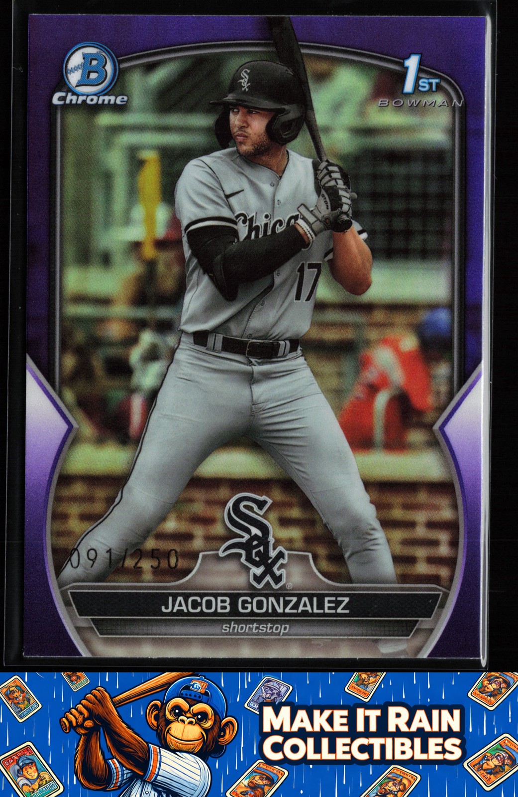 Jacob Gonzalez 1st 2023 Bowman Draft Chrome Purple Refractor #BDC-167 /250