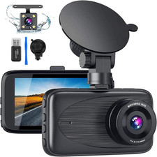 Dash Cam Front and Rear, 1080P FHD Dash Camera for Cars, 3" IPS Display Full HD