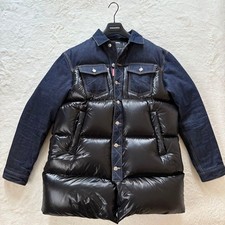 Dsquared2 Giubbotto Piumino Uomo Denim Nero Taglia 48 XL Made In Italy