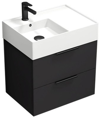 Nameeks Derin-2417-W Derin 24'' Wall Mounted Single Basin Vanity - Black