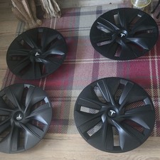 4 x Gemini tesla matt black wheel covers- Tesla Model Y 19"