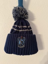 Harry Potter Ravenclaw Beanie Hat Pom Pom Blue Wizarding World Knit Cap Adult