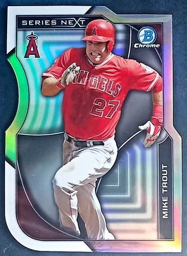 MIKE TROUT 2015 BOWMAN CHROME SERIES NEXT DIE CUT REFRACTOR INSERT CARD ANGELS