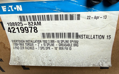 Genuine Eaton 108925-82AM Evertough 10-Spline 7-Spring Manual Adjust Clutch