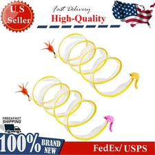 2Pcs Cat Tunnel& Feather Mouse Toys Collapsible Indoor Cat Pets Spring Tube