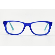 Nike Eyeglasses Kids Blue Striped Rectangular...