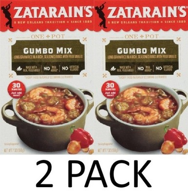 Zatarain's No Artificial Flavors Rice Gumbo Mix 7 oz Box - 2 PACK