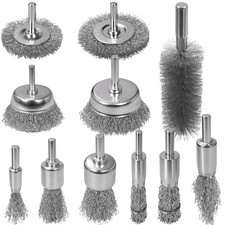 11 Pcs Metal Carbon Steel Wire Wheel for Drill Set,Wool Brush Drill Attachmen...