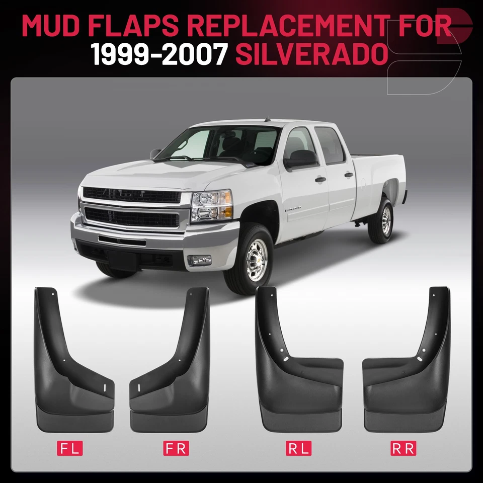 4pc Mud Guards For For 99-07 Chevy Avalanche Silverado GMC Sierra Front and Rear Foto 2 de 4