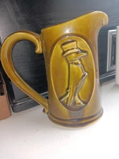 Old Crow Distillery Bourbon Whiskey Pitcher Green