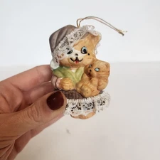 Vtg Caring Critter Jason Cat Lil Chimer Ornament Kitty Kitten Rustic